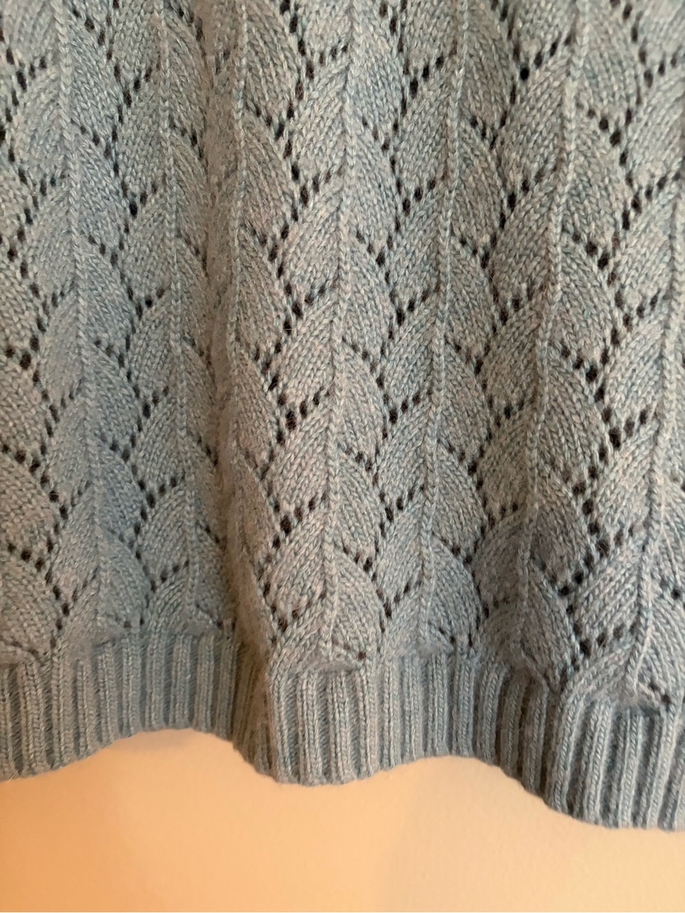 LL Bean Cardigan M Blue Lambswool Angora Cashmere Knit Grandmacore Cottagecore - Picture 11 of 16